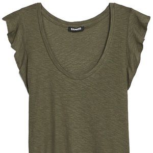 Slub Flutter Sleeve Sky Green T-Shirt